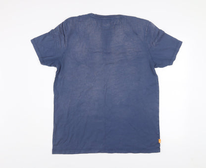 Timberland Men's Blue Regular Fit Cotton T-Shirt Size L