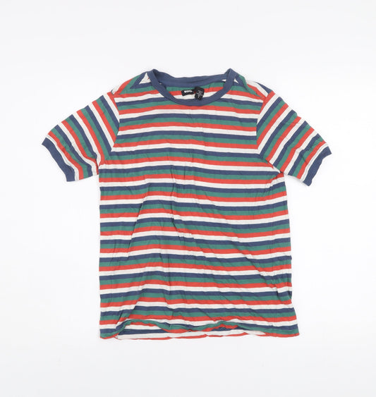 BDG Women's Multicoloured Striped Ringer T-Shirt Size S