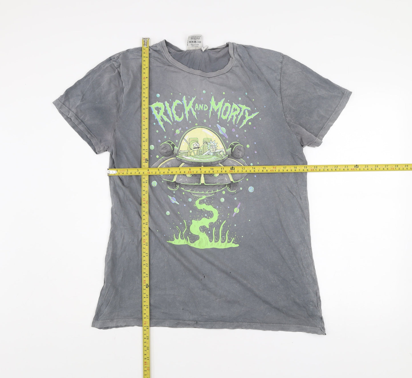 Rick and Morty Mens Grey Medium Graphic Cotton T-Shirt