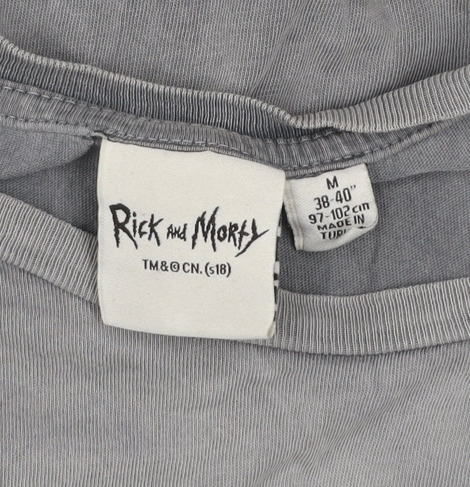 Rick and Morty Mens Grey Medium Graphic Cotton T-Shirt