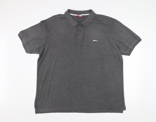 Slazenger Men’s Grey 3XL Polo Shirt Casual Short Sleeve Regular Fit