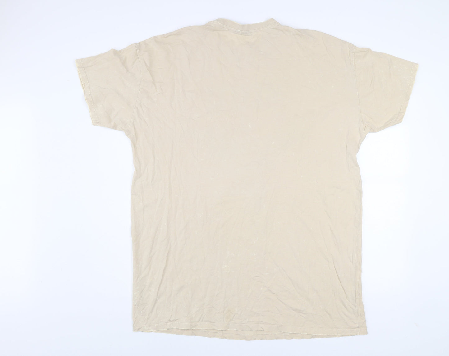 Nirvana Men's Beige Band Graphic Short Sleeve Cotton T-Shirt L