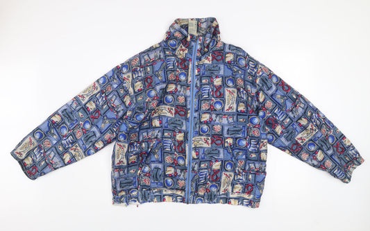 Outbrook Unisex Blue Nautical Silk Windbreaker Jacket M