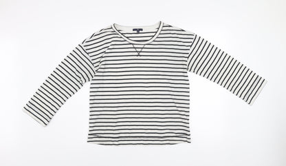 Gap Women’s Black White Striped Long Sleeve Jersey Top Size M