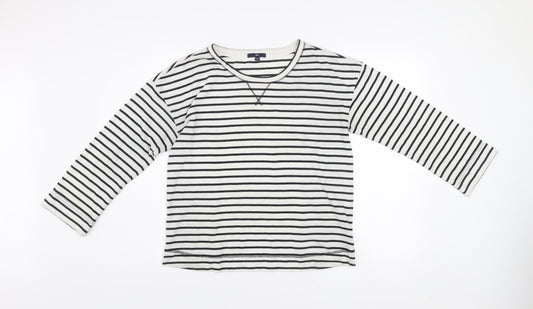 Gap Women’s Black White Striped Long Sleeve Jersey Top Size M