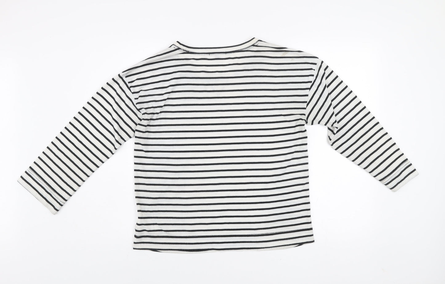 Gap Women’s Black White Striped Long Sleeve Jersey Top Size M