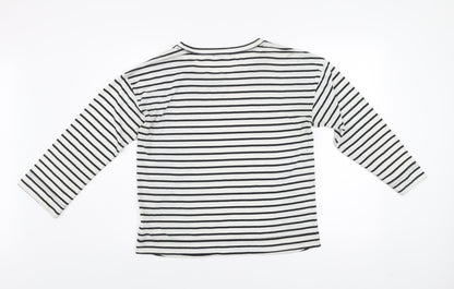 Gap Women’s Black White Striped Long Sleeve Jersey Top Size M