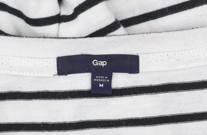 Gap Women’s Black White Striped Long Sleeve Jersey Top Size M