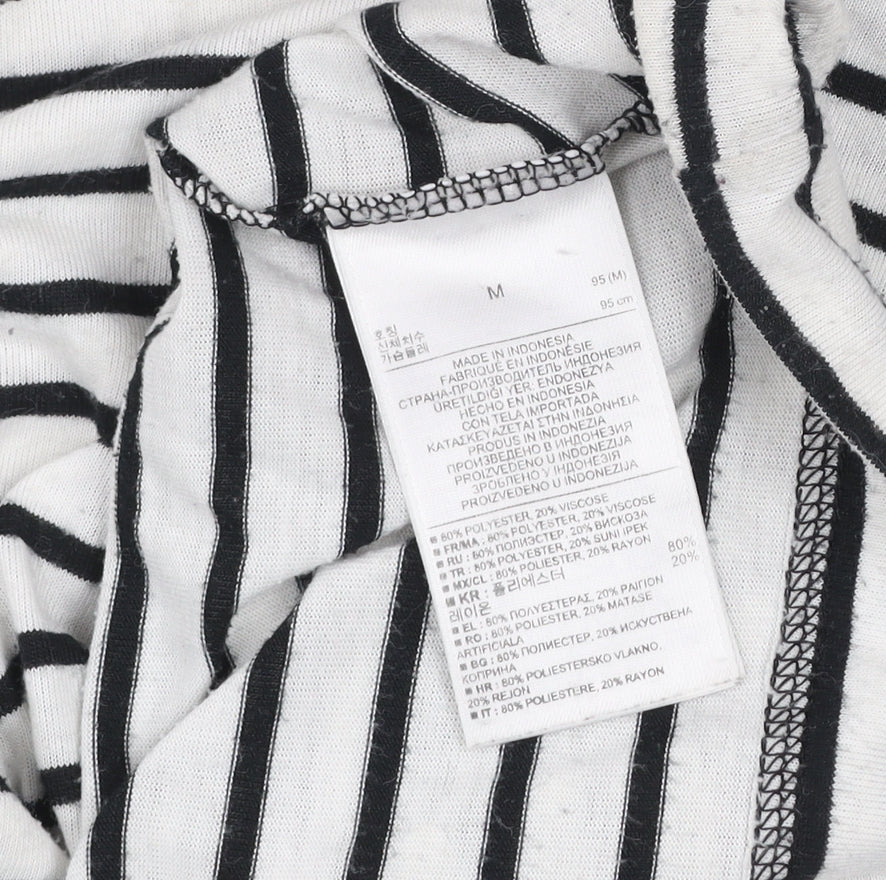 Gap Women’s Black White Striped Long Sleeve Jersey Top Size M