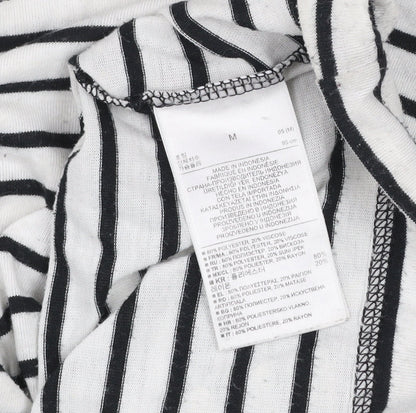 Gap Women’s Black White Striped Long Sleeve Jersey Top Size M