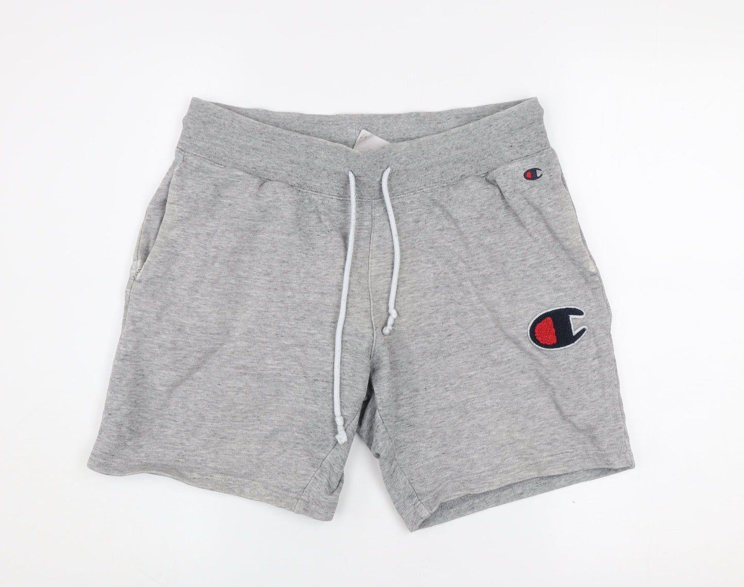 Champion Men's Grey Medium Athletic Shorts 100% Cotton Drawstring
