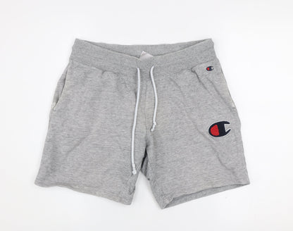 Champion Men's Grey Medium Athletic Shorts 100% Cotton Drawstring