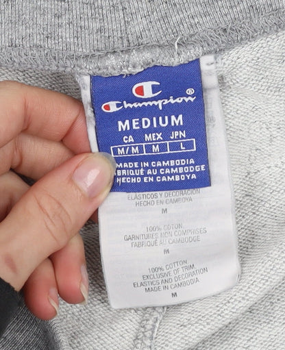 Champion Men's Grey Medium Athletic Shorts 100% Cotton Drawstring