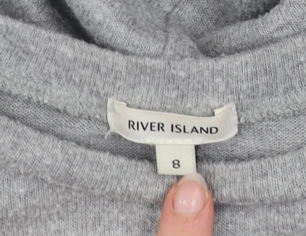 Womens UK Size 8 River Island Grey Pullover Jumper