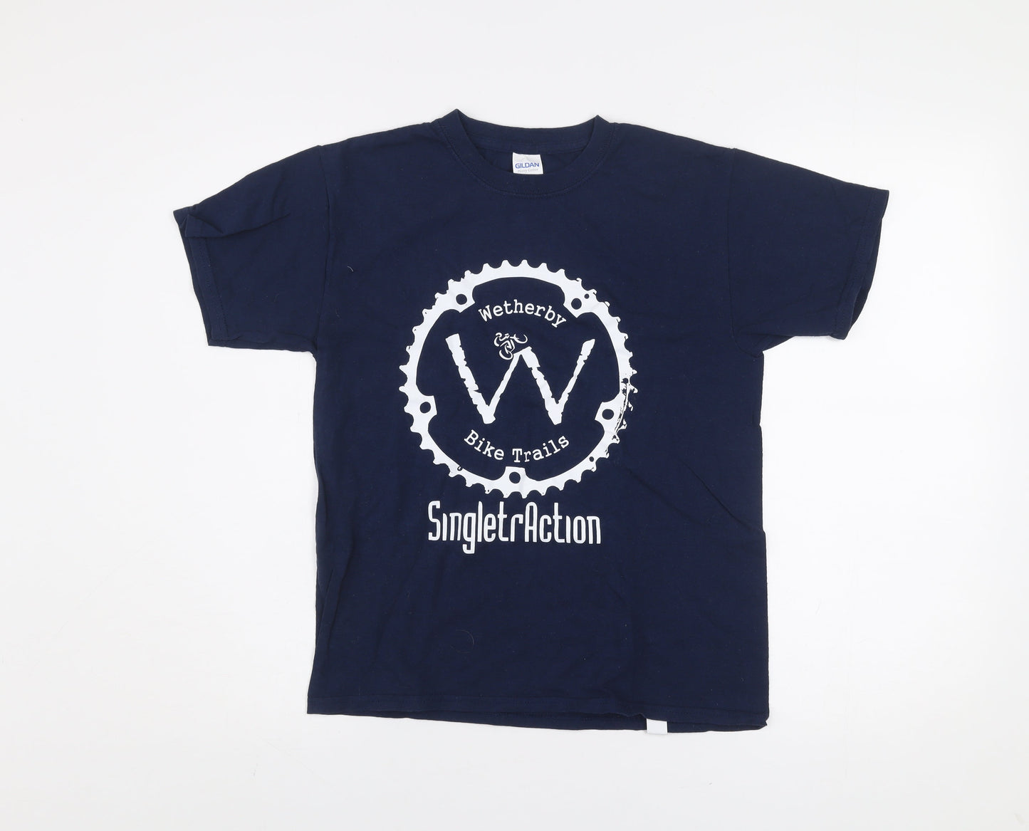 Teens UK Size M Gildan Blue  T-Shirt