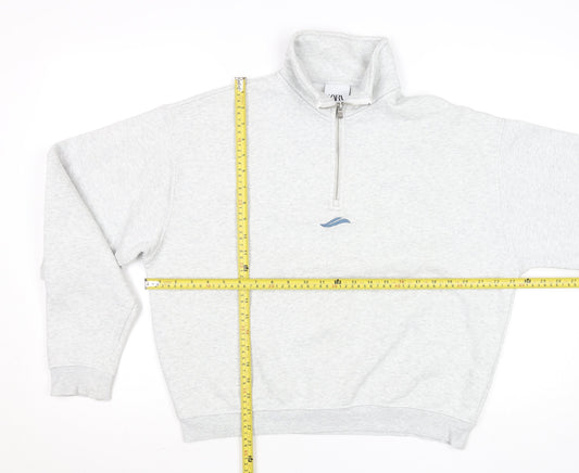 Mens UK Size S Zara Grey Pullover Sweatshirt
