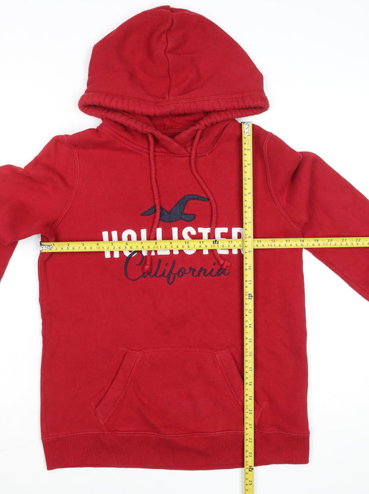 Mens UK Size S Hollister Red Pullover Hoodie
