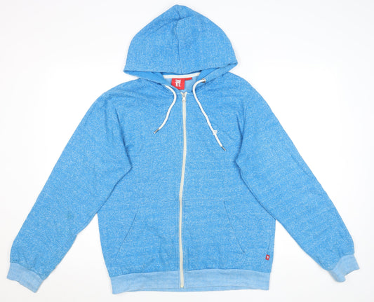 Fenchurch Men’s Blue Zip Hoodie Jacket Size L Cotton Blend