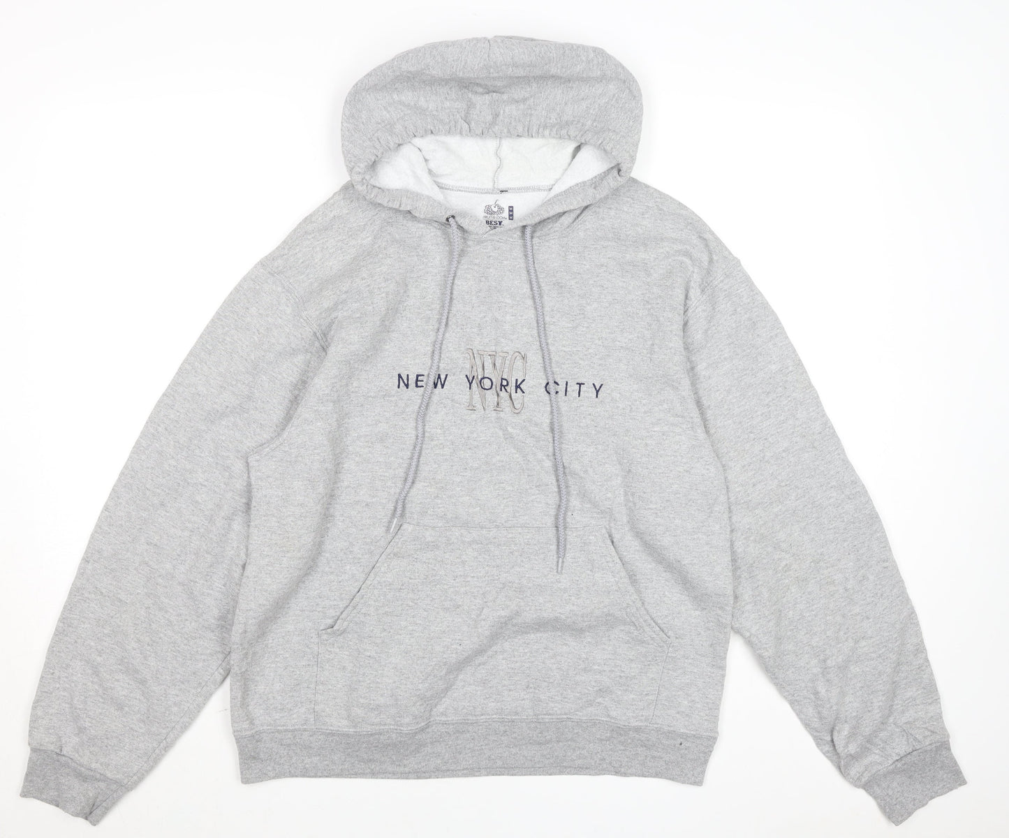 Mens UK Size M Fruit of the Loom Grey Pullover Hoodie