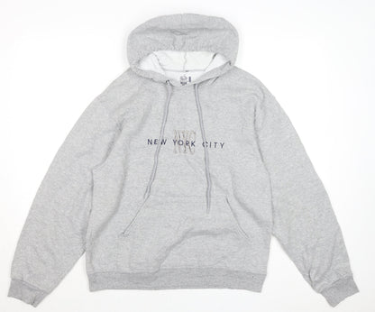 Mens UK Size M Fruit of the Loom Grey Pullover Hoodie