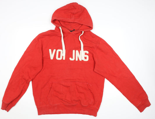 Voi Jeans Mens Red 2XL Pullover Hoodie Sweatshirt Cotton