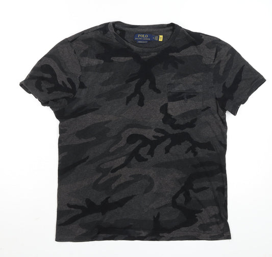 Polo Ralph Lauren Men's Grey Camouflage Slim Fit Cotton T-Shirt M