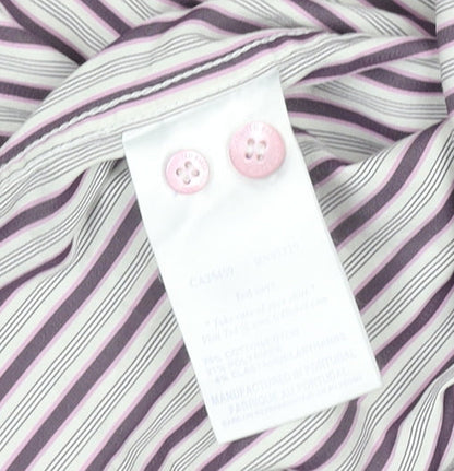 Ted Baker Men's Purple Striped Long Sleeve Button-Up Shirt M