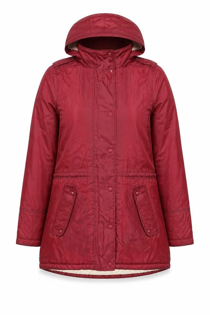 Womens UK Size 10 Cotton Traders Red Parka Coat