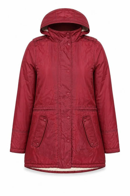 Womens UK Size 10 Cotton Traders Red Parka Coat