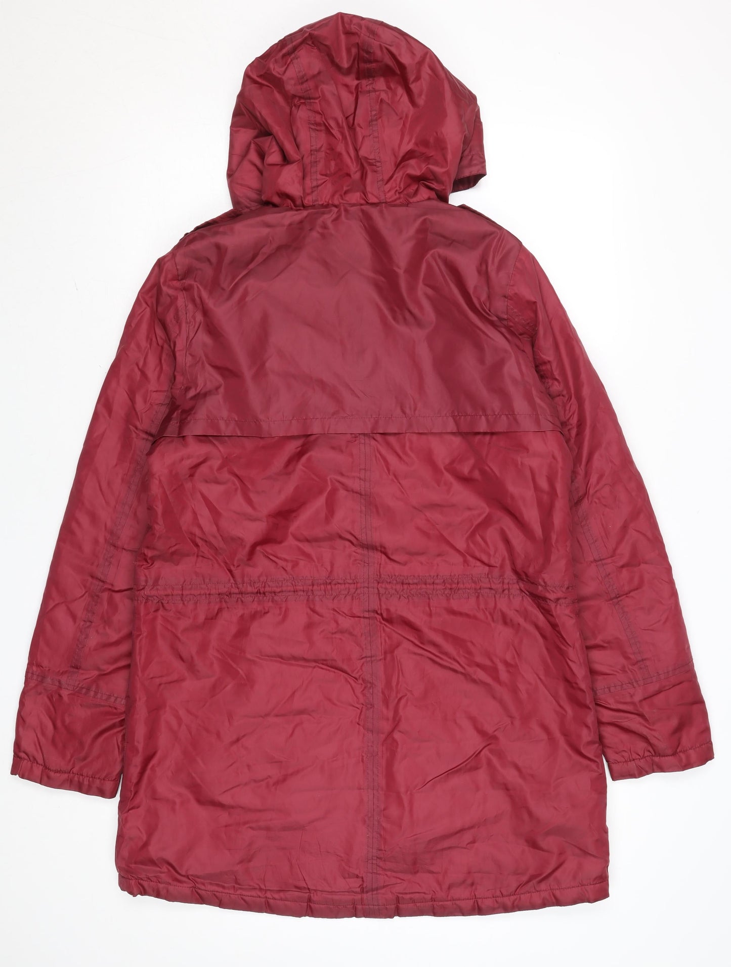 Cotton Traders Women's Red Hooded Parka Coat Size 10