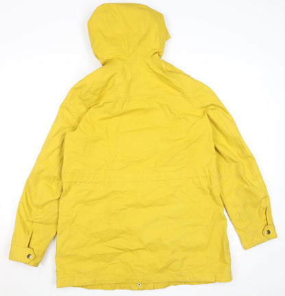 Joules Women’s Yellow Waterproof Hooded Rain Coat Jacket Size 10