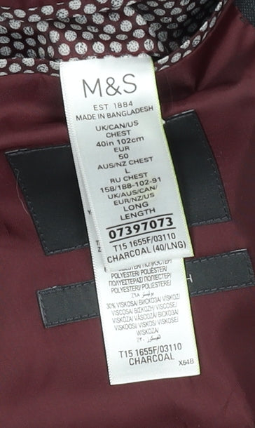 Mens UK Size 40 Marks and Spencer Regular Grey Suit Jacket