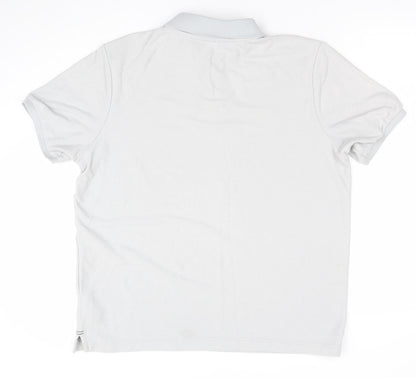Slazenger Men's Grey Regular Fit Cotton Blend Polo Shirt L