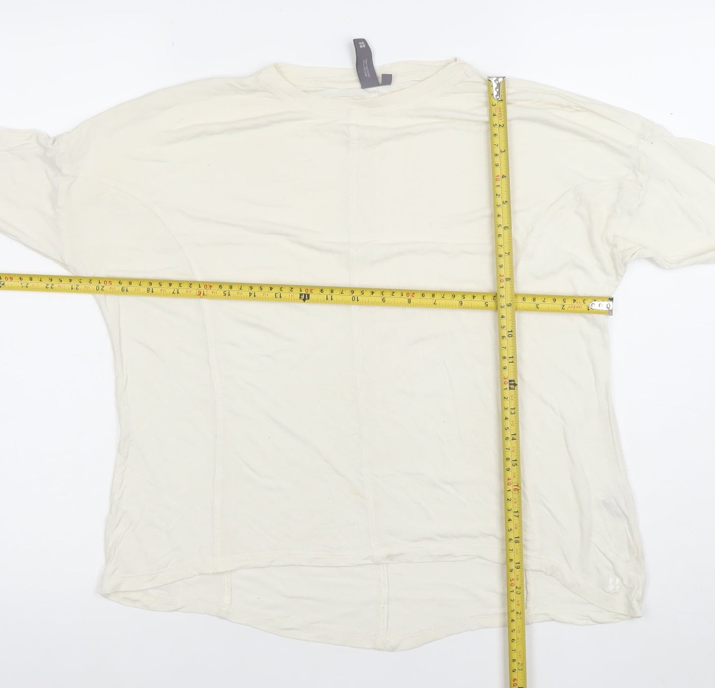 Womens UK Size S Sweaty Betty Ivory Basic T-Shirt