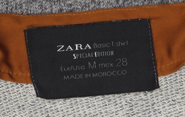 Womens UK Size M Zara Grey Basic T-Shirt