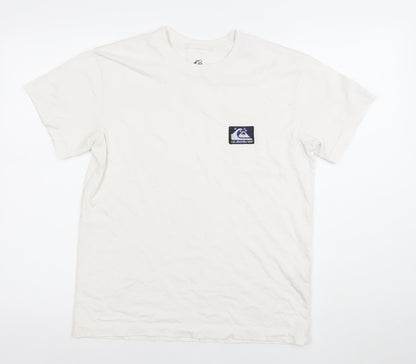 Quiksilver Men's White Small Regular Fit Cotton Surf T-Shirt