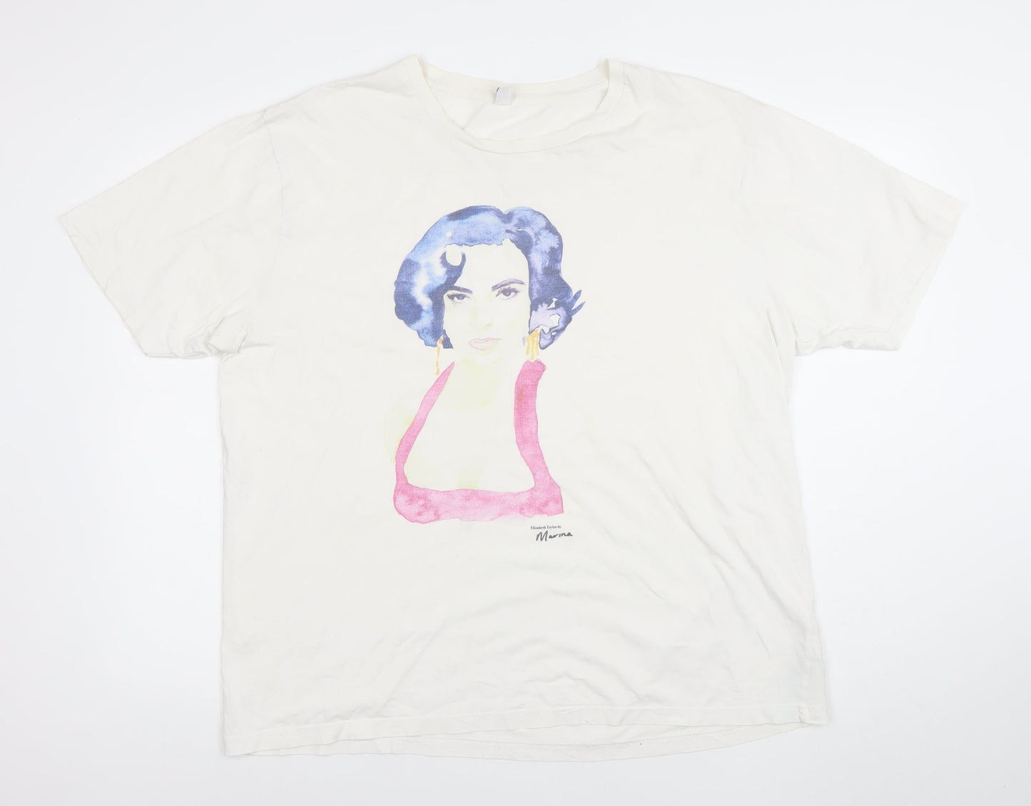 Womens UK Size 2XL Earth Positive White Basic T-Shirt