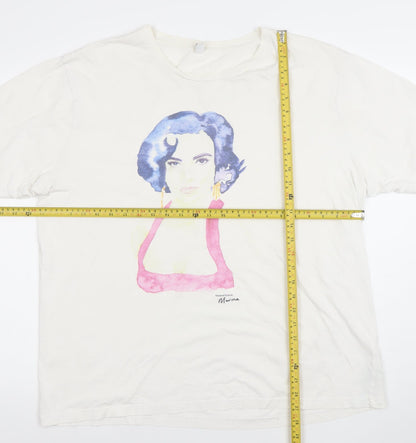 Womens UK Size 2XL Earth Positive White Basic T-Shirt