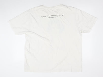 Womens UK Size 2XL Earth Positive White Basic T-Shirt