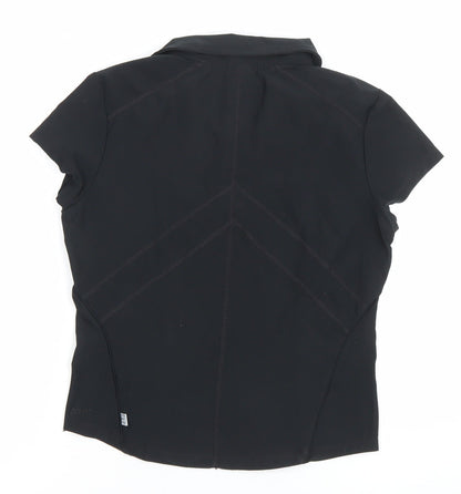 Nike Womens Black Dri-Fit Polo Activewear Top Size S 8/10