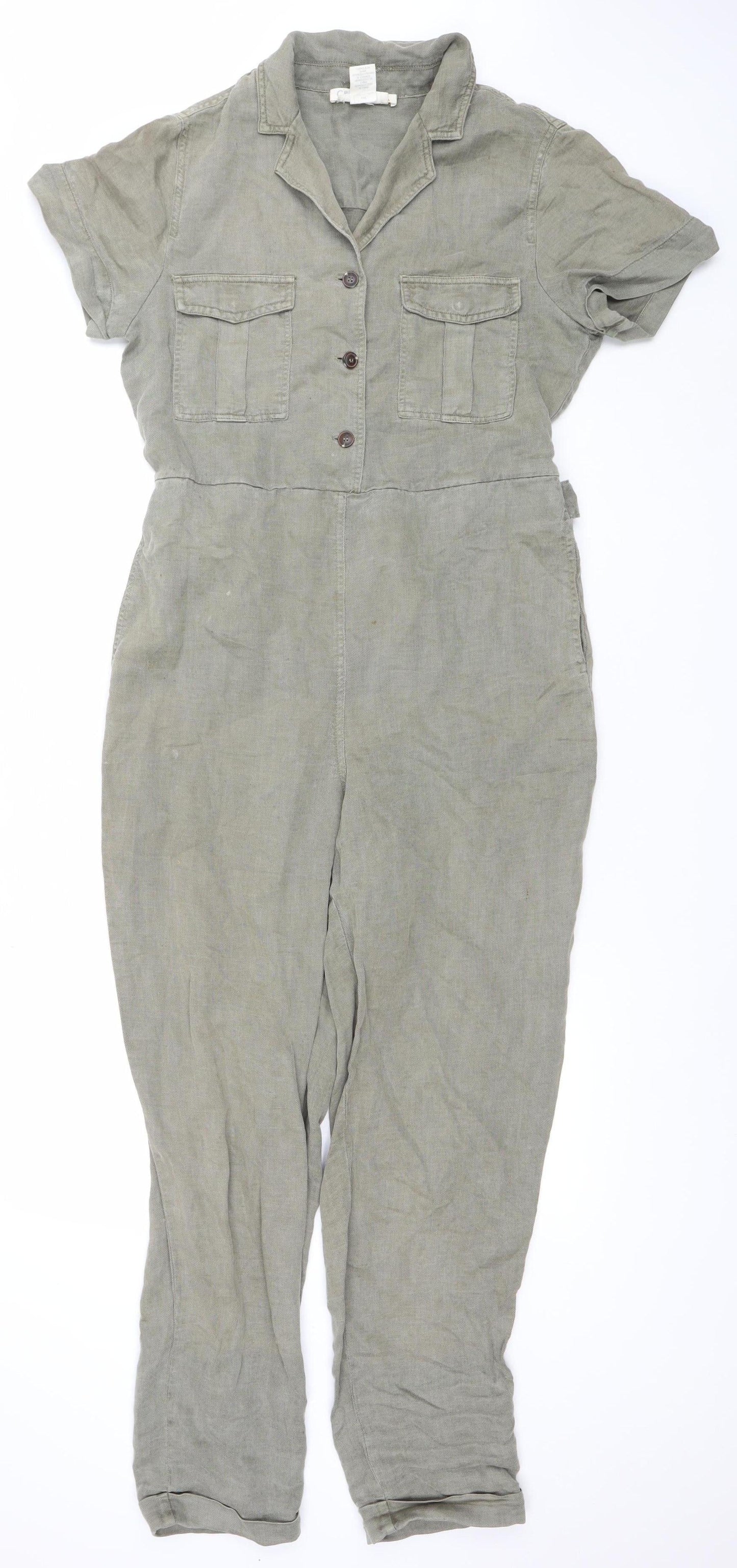 Womens UK Size M C&C California One-Piece Beige Jumpsuit