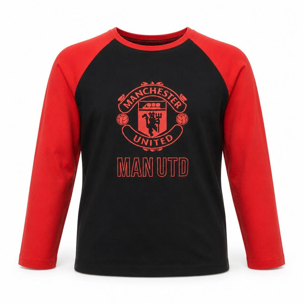Boys UK Size 7-8 Years Manchester United Black Basic T-Shirt