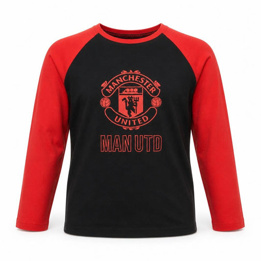 Boys UK Size 7-8 Years Manchester United Black Basic T-Shirt
