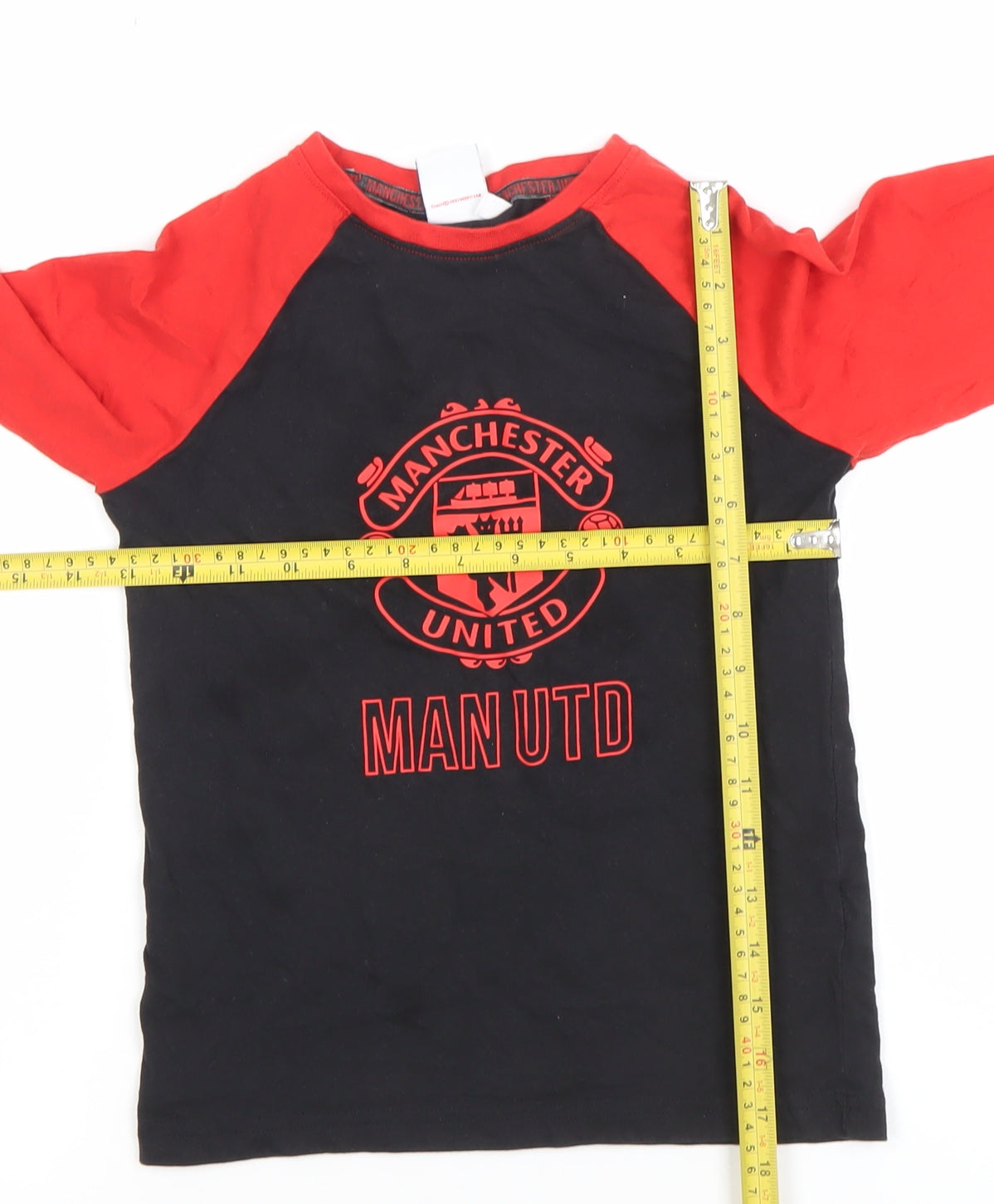 Boys UK Size 7-8 Years Manchester United Black Basic T-Shirt