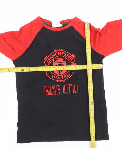 Boys UK Size 7-8 Years Manchester United Black Basic T-Shirt