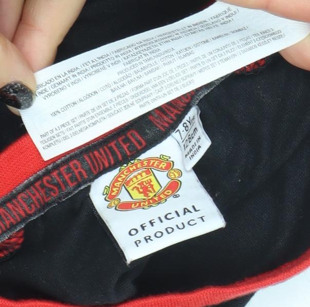 Boys UK Size 7-8 Years Manchester United Black Basic T-Shirt