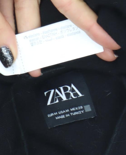 Womens UK Size 10 Zara Black Full Zip Jumper