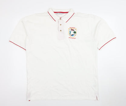 Kustom Kit Men’s White XL Polo Shirt Ryston Pitch & Putt Embroidered Golf Top