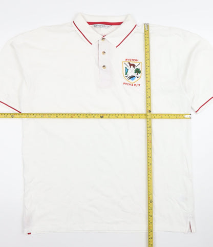 Kustom Kit Men’s White XL Polo Shirt Ryston Pitch & Putt Embroidered Golf Top