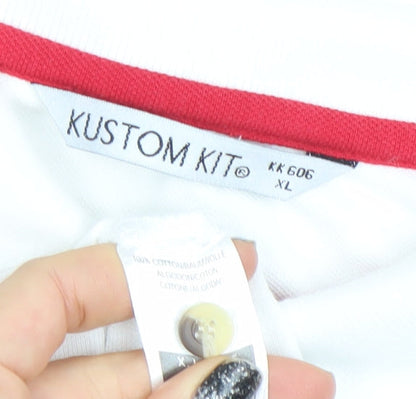 Kustom Kit Men’s White XL Polo Shirt Ryston Pitch & Putt Embroidered Golf Top